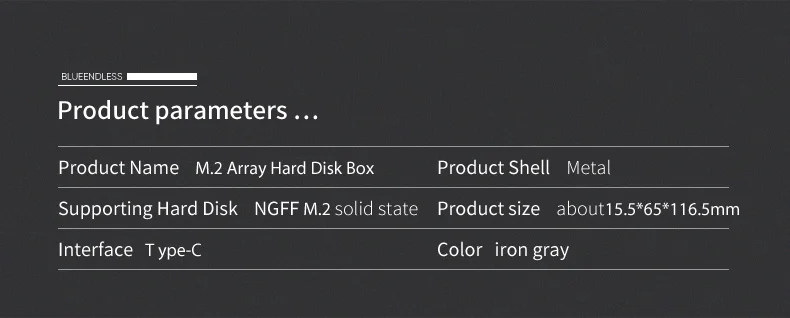 Blueendless Портативный чехол для жесткого диска ssd M.2 to type-c usb 3,1 NGFF msata корпус для жесткого диска алюминиевая Поддержка двойной диск