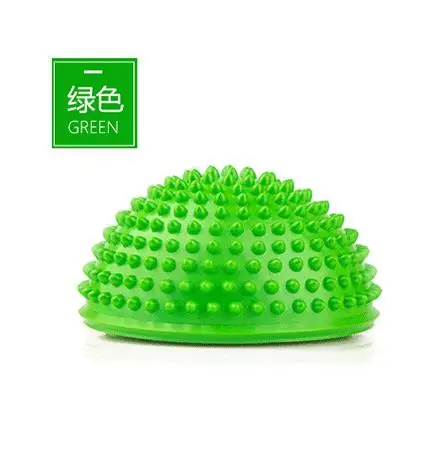 ПВХ надувные мячи для йоги массажные точки половина Fitball инструктор по упражнениям стабилизатор тренажерный зал фитнес, Пилатес фитбол - Цвет: Зеленый