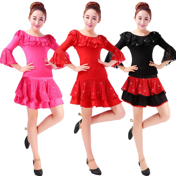 Новинка 2017 женские платья для латиноамериканских танцев костюмы детей зеленые