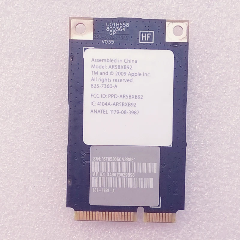 Atheros AR9280 AR5BXB92 AR5009 Mini PCI Express беспроводная карта P/N: 607 3758 A|wireless card|atheros ar9280mini pci-express |