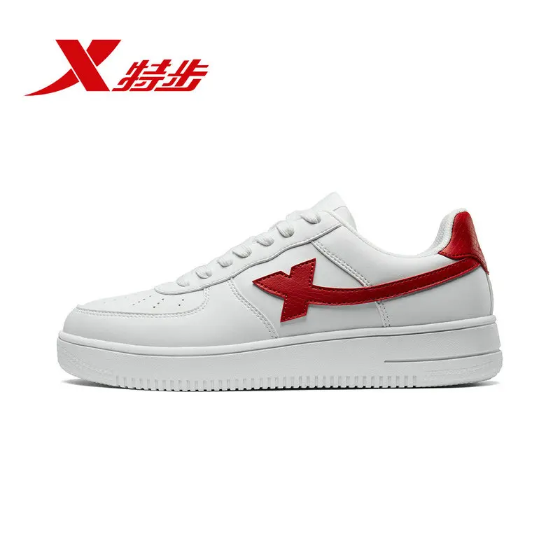 Xtep Stan/женская и мужская обувь для скейтбординга; Новинка; повседневные белые кроссовки для пары; мужские и женские популярные ботинки для скейтбординга; 881219319851 - Цвет: white red 9851