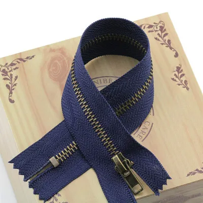 Alipress 3#20 см закрытый конец Металлические молнии для DIY Швейные Джинсы Брюки сумки 10 шт - Цвет: navy blue