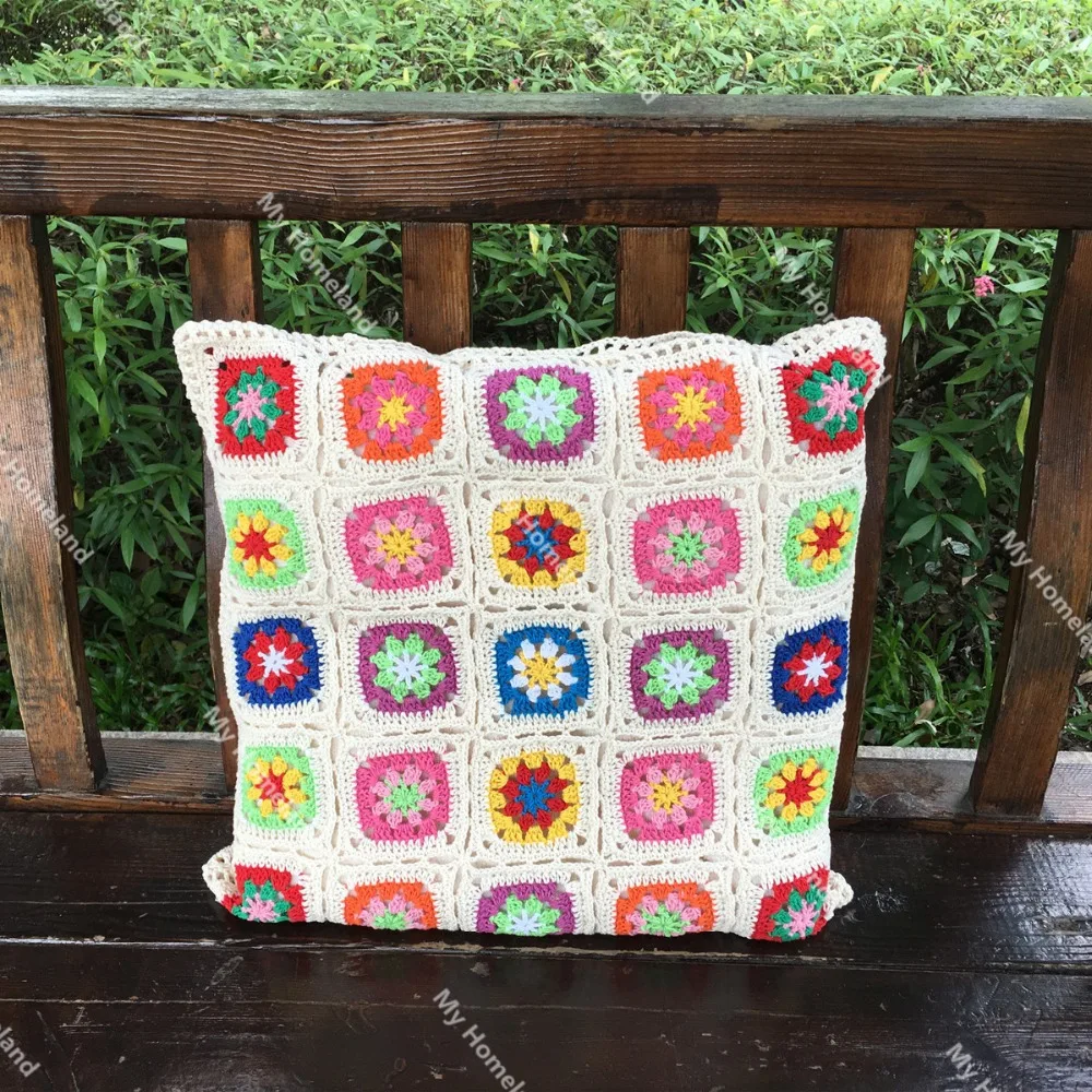 Чехол для подушки ручной работы из 100% хлопка 40 см разноцветный чехол в