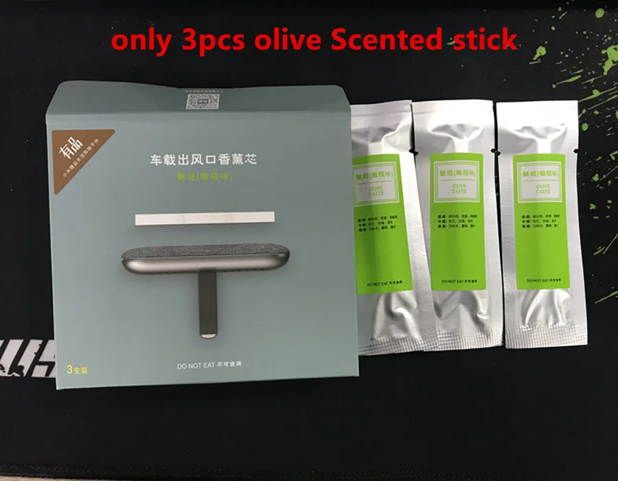 3pcs Olive flavor Xiaomi Guildford автомобильный держатель, ладан, палочка, набор, натуральное здоровье, ароматический шкаф, очиститель воздуха и только 3 шт., лимонная/оранжевая/оливковая палочка - Цвет: 3pcs Olive flavor