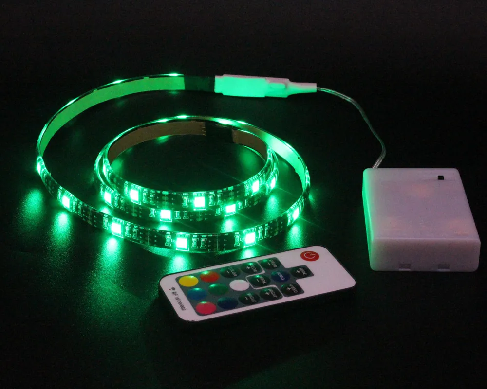 5 в Светодиодная лента на батарейках RGB Fita SMD 5050 RF пульт дистанционного управления Водонепроницаемая светодиодная лента Tira e лента светильник на батарейках