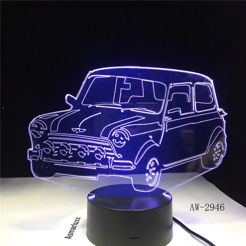 Прохладный внедорожник автомобиль Форма 3D лампа 7 цветов изменить светодиодный
