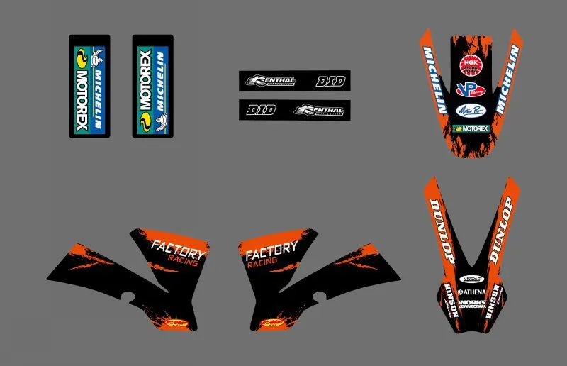 0540 (черные и оранжевые) новые графические наклейки для KTM SX 50 2002 2003 2004 2005 2006 2007