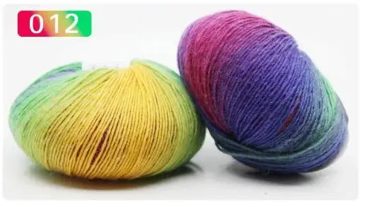 color number 012 TPRPYN 1 шт. = 50 г 1 шт. кашемировая пряжа вязаная крупная ручная вязка шерстяная Радужная цветная вязка счеты шерсть спицы для пряжи Croche - Цвет: color number 012