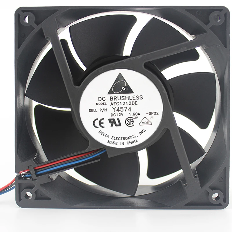 Оригинальный Дельта AFC1212DE 12038 (12 см) 120x120x38 мм DC 12V 1.6A 3 линии шарикоподшипник