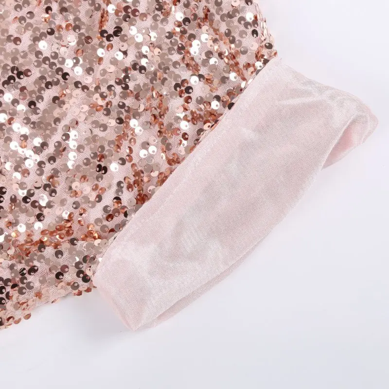 Женская летняя модная блестящая повседневная майка с блестками блузка рукавом три четверти Блестящий