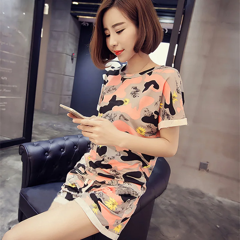 Женский пижамный комплект в корейском стиле повседневная летняя одежда для сна с