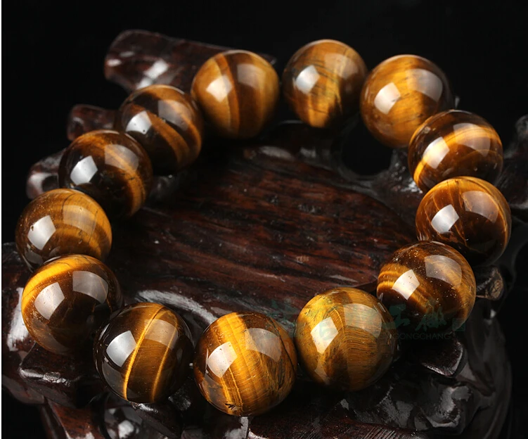

A Grade Natural Tiger Stone Handmade 18mm Men's Buddha Beads Weave Bracelet