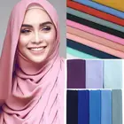Шарф-Хиджаб Женский шифоновый однотонный, в малайзийском стиле, шаль на голову