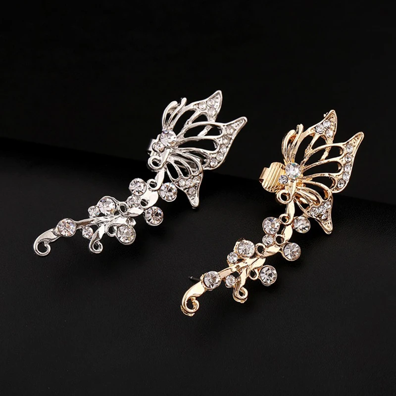 Hot Fashion Butterfly Ear cuff Clip on Earrings One Piece Exaggerated Earring Cuffs For Women Birthday Party Jewelry CE1202