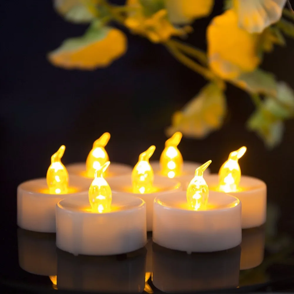 Упаковка из 12 таймеров или без желтый таймер kaarsen Мерцающая батарея velas led с