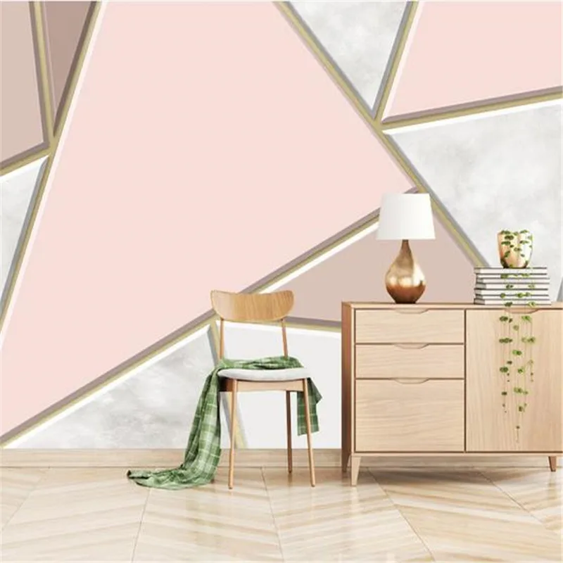 

Modern Stereoscopic 3D Murals Custom Photo Wallpapers Abstract Painting Mosaic Block Line Wall Papers for Living Room Home Decor