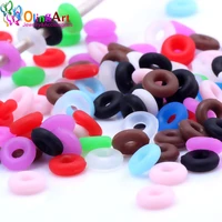 100pcslot 6mm color rubber stopper rings charms fit leather rope non slip jewelry making diy positioning beads