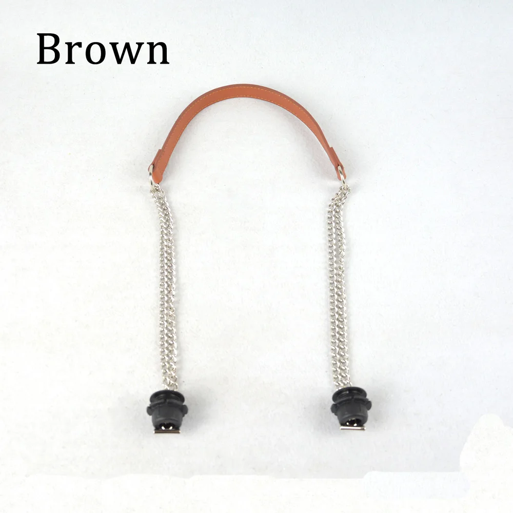 Brown Новинка, 1 штука, Obag, серебряная, длинная, двойная цепь, OT T OBag, ручки для Obag, EVA O, сумка, женская сумка, сумка через плечо - Цвет: Brown