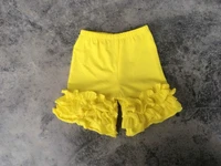 wholesale casual style children clothing baby girls triple ruffle icing shorts