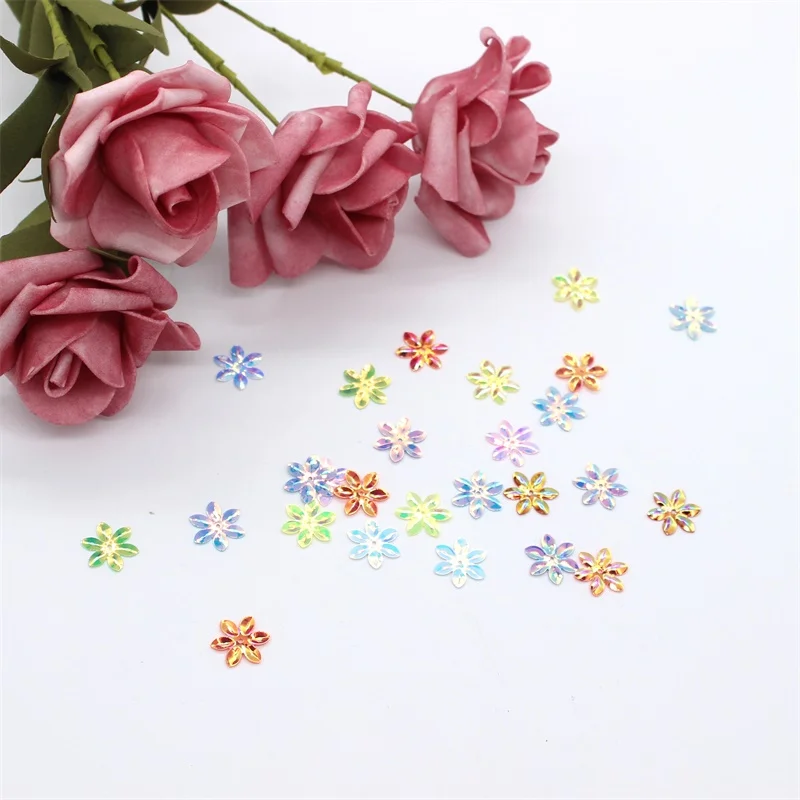 

YPP CRAFT Mixed Colors 15mm Flowers Shape Sequins PVC Flat for DIY Scrapbooking Card Making Craft Decorations