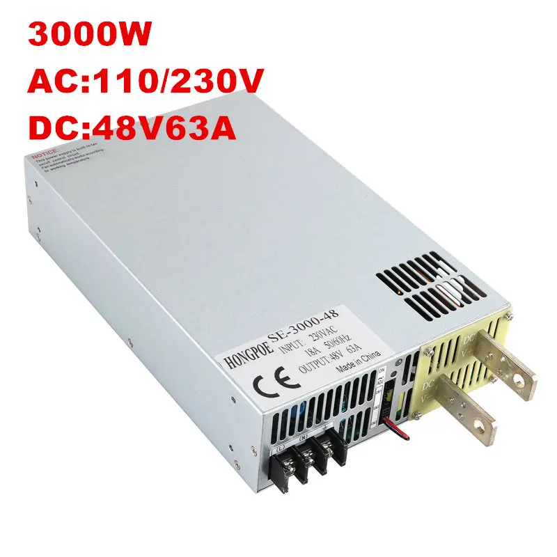 110/220/380VAC 1500W~ 8000W 48V источник питания 48V 0-5V с управлением аналогового сигнала AC-DC высокой мощности 0-48V регулируемая мощность DC48V