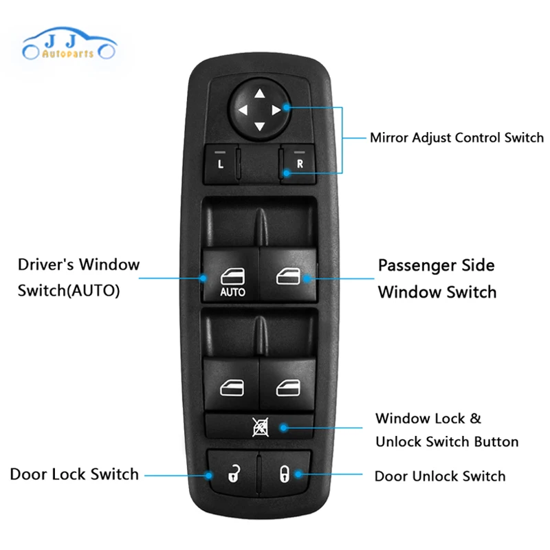 

4602632AG Car Front Left Power Master Window Switch For Dodge Journey Nitro Jeep Liberty 2009 2010 2011 2012 4602632AC 4602632AF