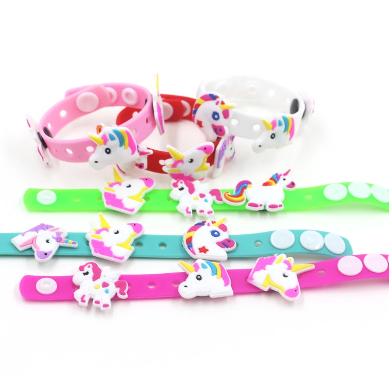 Новые Вечерние резиновые браслеты с единорогом вечерние украшения для дня