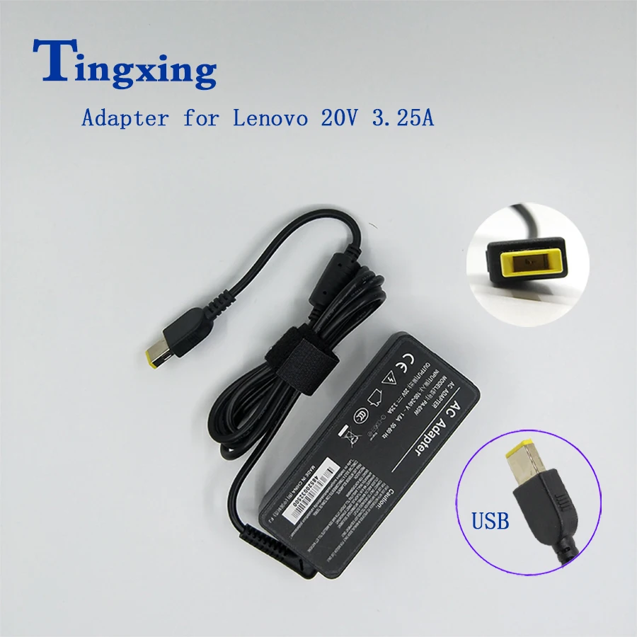 Зарядное устройство 20 в 3 25 А 65 Вт USB-адаптер переменного тока для ноутбука Lenovo
