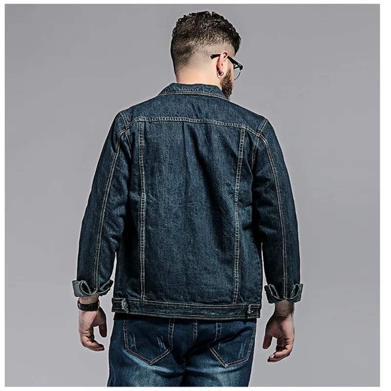 Большие размеры 10XL 9XL 8XL 6xl 2017new поступление мужские джинсовые куртки с карманами