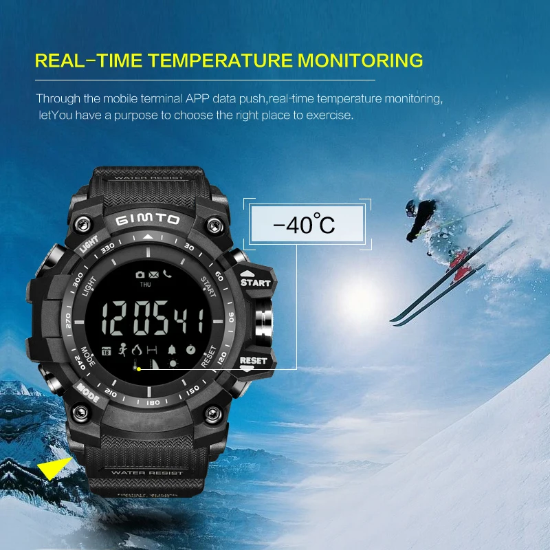 GIMTO цифровые спортивные часы для мужчин барометр Шагомер Smartwatch водостойкий