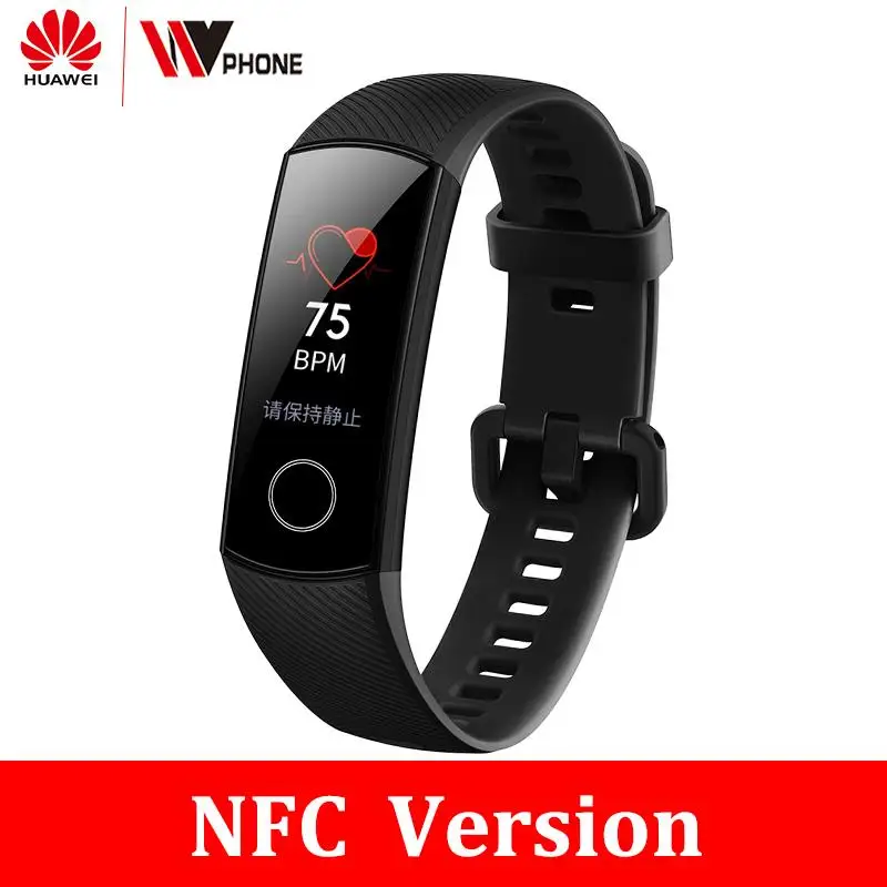 Оригинальный Смарт браслет Honor Band 4 nfc версия 50 м водонепроницаемый цветной