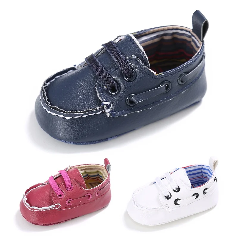 

Unisex Baby Boy Girl Soft Sole Crib Shoes PU Sneakers Prewalker Casual Shoes 0-18M