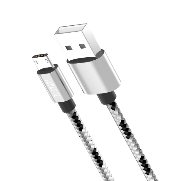 Silver ACCEZZ нейлоновый Micro USB кабель для быстрой зарядки и передачи данных для samsung Xiaomi Redmi huawei htc Tablet Android мобильный телефон провод линия - Цвет: Silver