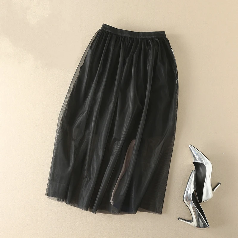 2017 Высокого Качества для Женщин Девушки Лето Сетки Лоскутная Юбки Женский