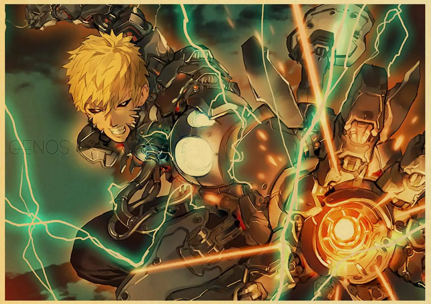 One Punch Man комиксы наклейка ретро постер домашний Декор Наклейки на стены крючок