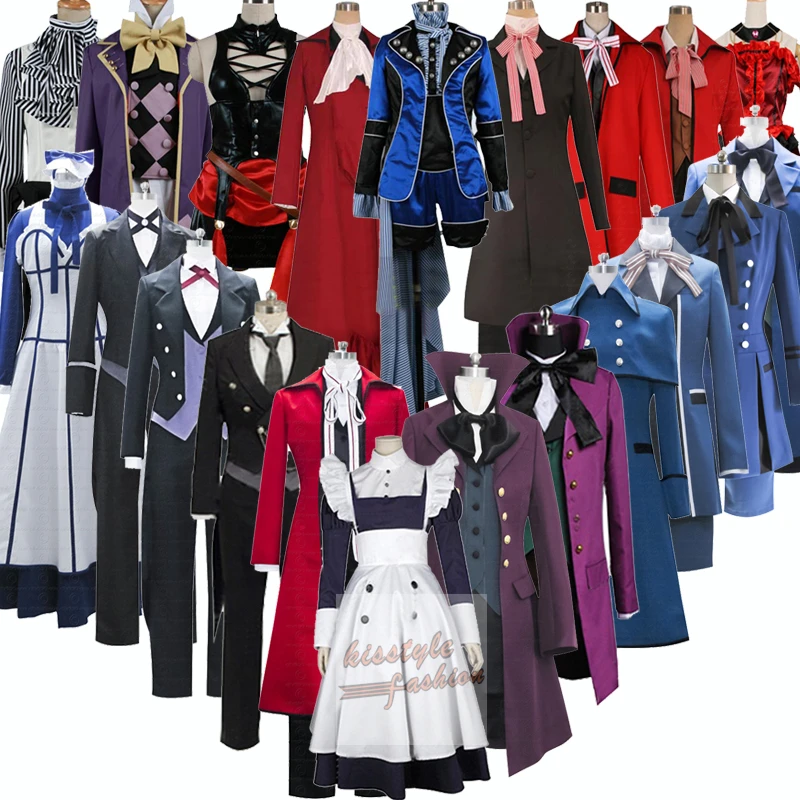 Black Butler Mey Rin Kuroshitsuji Sebastian женский мужской костюм для косплея аниме|Костюмы аниме| |