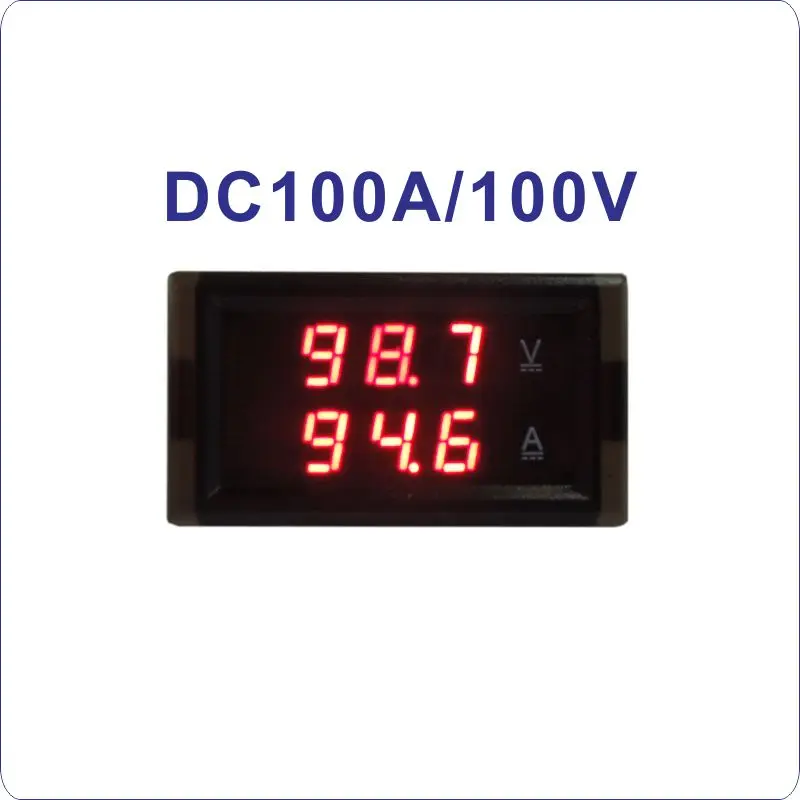 Red-Red DC 0-100A светодиодный цифровой зал трансформатор ct DC Вольтметр Амперметр постоянного тока 100V Напряжение измеритель величины тока Amperemetre Вольт Ампер Панель метр - Цвет: Red-Red