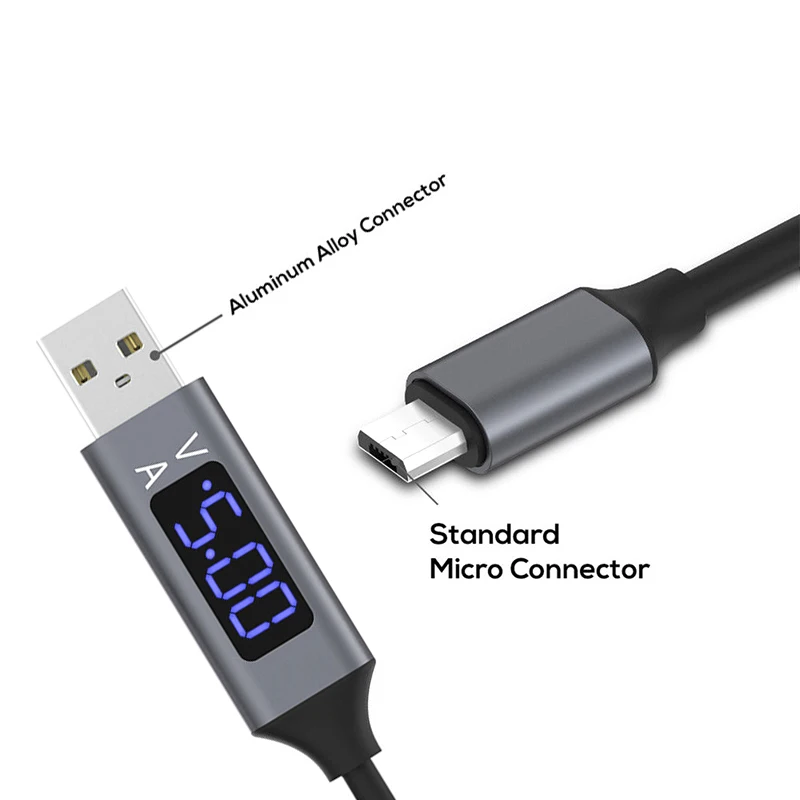 5V 3A цифровой ЖК-дисплей Micro USB Быстрая Зарядка Кабели Зарядное устройство адаптер