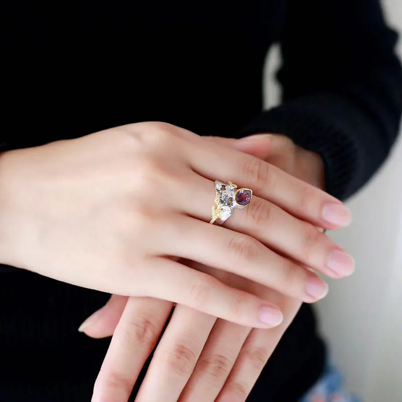 CSJ Classic Original Design Amethyst Rings 925 Sterling Silver for Women Party Wedding Engagement Gift Fine Jewelry | Украшения и