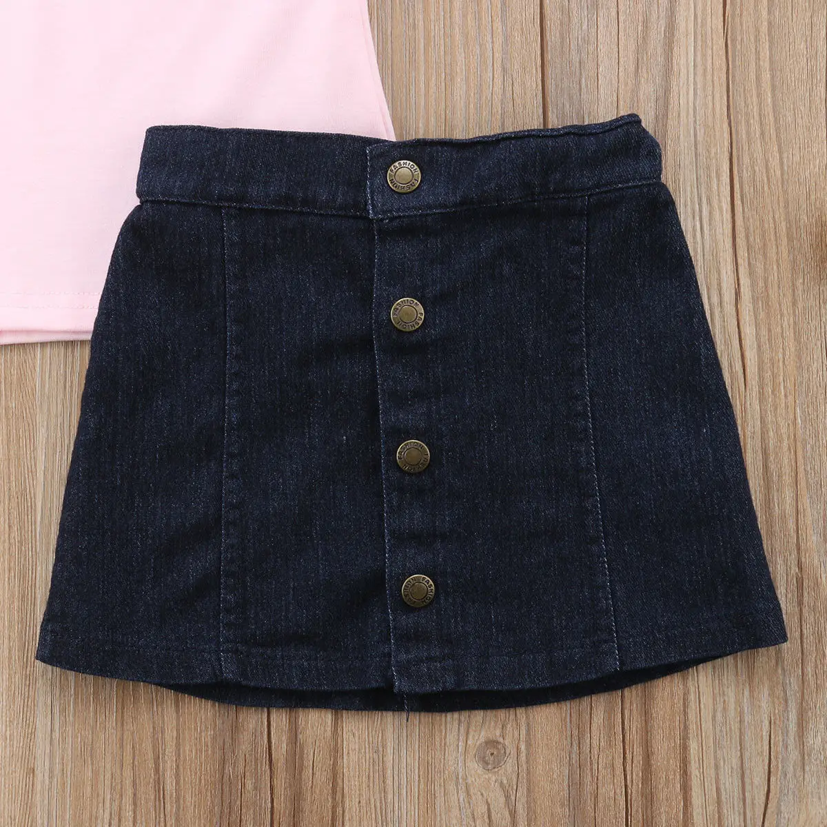 Модный комплект одежды из 2 предметов для маленьких девочек розовая футболка +