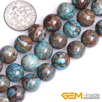 round smooth dyed blue crazy lace agates fashion jewelry bead for necklace or bracelet making beads wholesale strand 15 inch