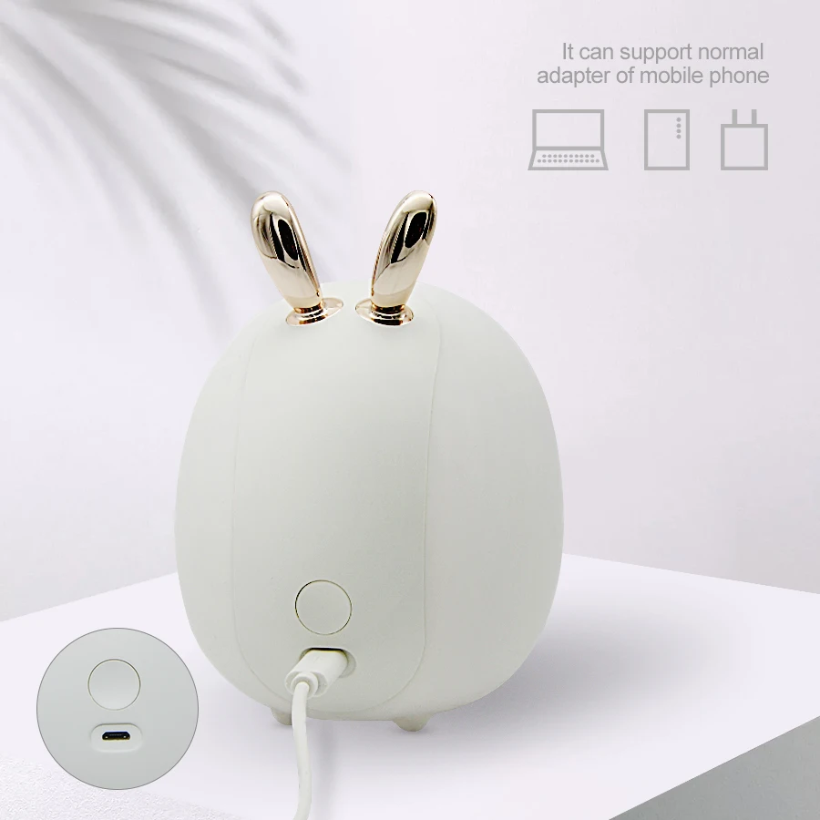 Животное Мультфильм светодиодный ночник силиконовый Олень Кролик Лось