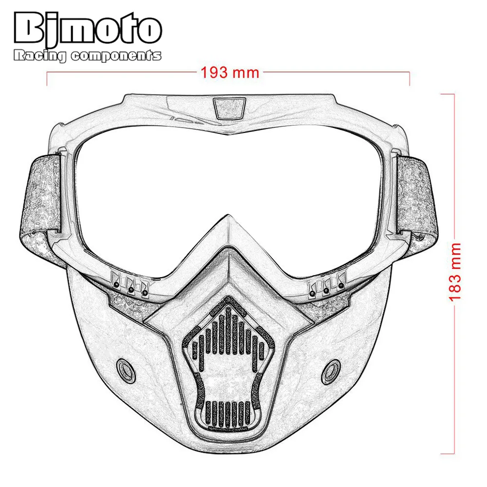 BJMOTO Винтаж мотоциклетный шлем маска MX гонки снежные лыжи очки для мотокросса очки снегоход маски для лица Рождественский подарок