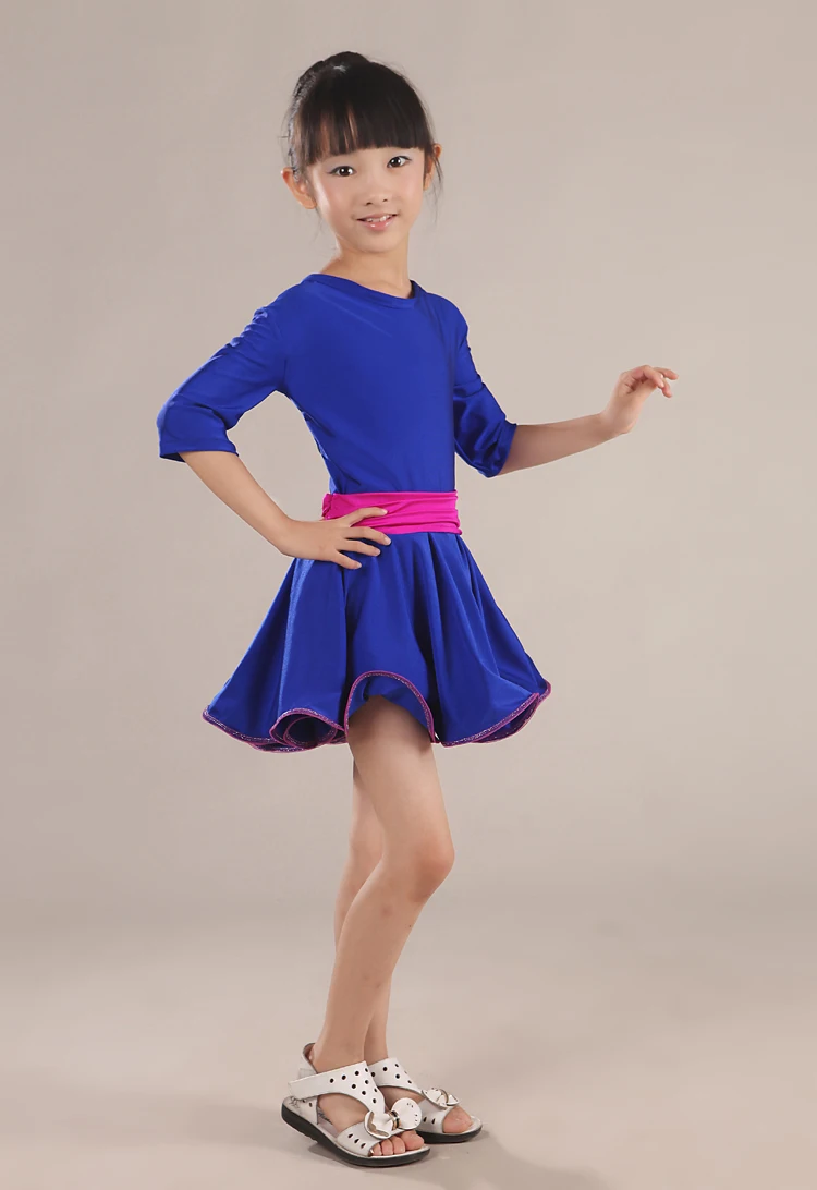 

Short sleeve Children's Latin Practice And Performence Dance Leotards Girls Latin Dancing Dress Ballroom Salsa Dancing Costumes