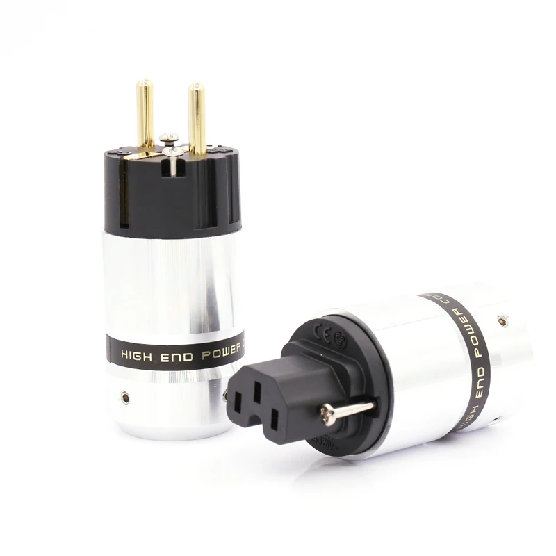 

Высококачественный гнездовой разъем IEC 24K позолоченный Европейский штекер Schuko для кабеля питания «сделай сам» Audiocrast