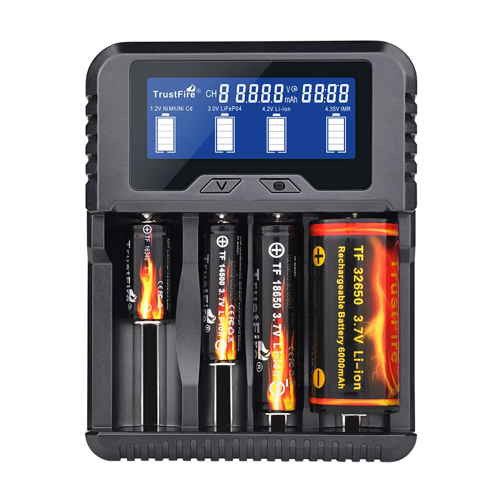 TrustFire TR 020 быстрая Зарядное устройство 3 0 USB QC3.0 Смарт Батарея Набор 18650 /26650 /32650