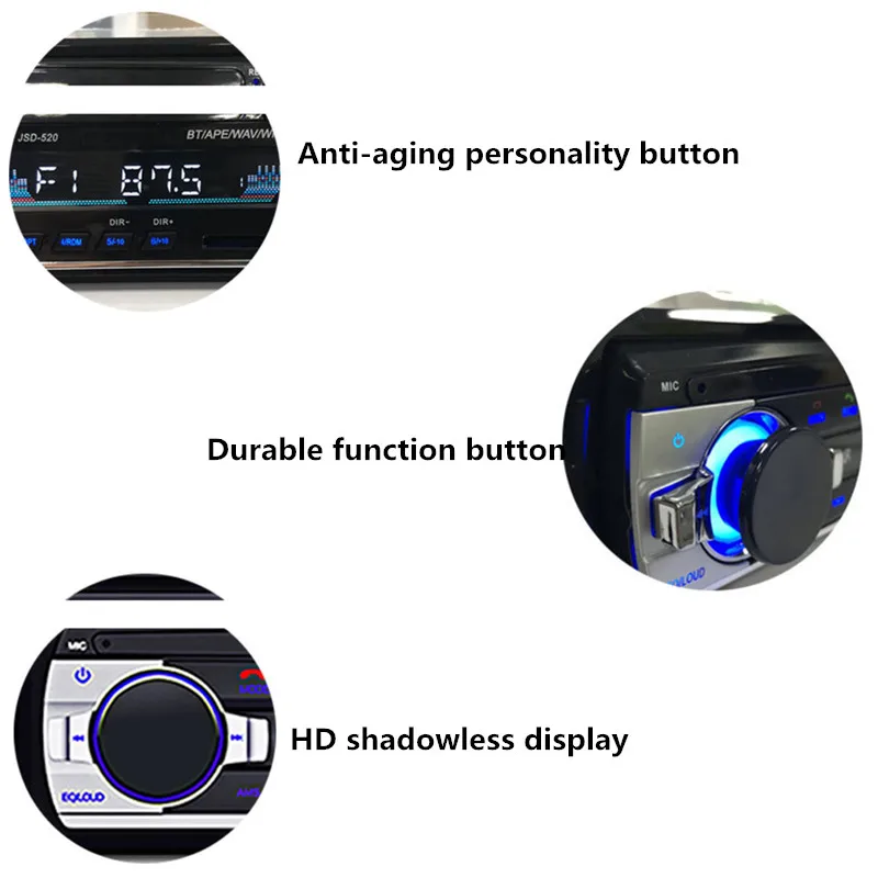 12 В Авторадио 1 Din автомобильное радио JSD-520 стерео Bluetooth аудио MP3 рекордер USB SD AUX