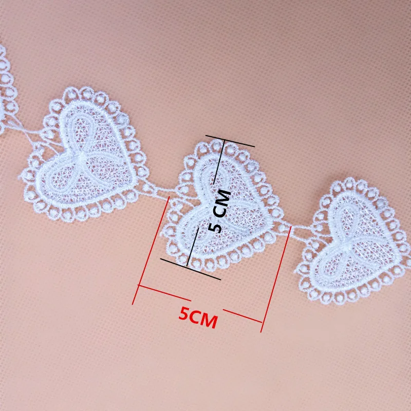 36 шт./2 ярда в лоте вышивка слоновой кости полиэстер водорастворимое Персиковое