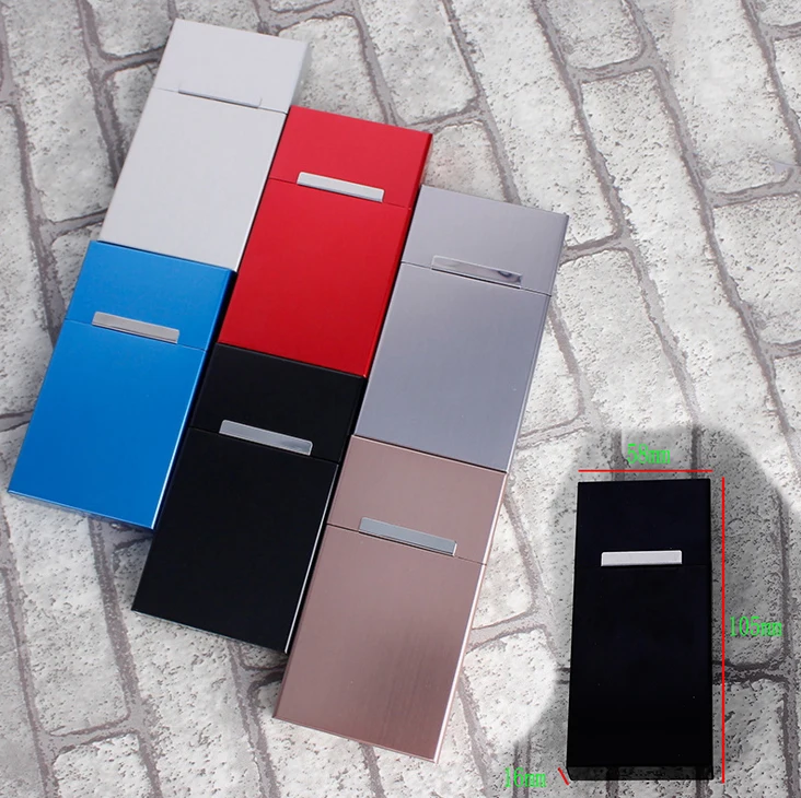 

Fashion Ultra Thin Pipes Creative Personality Cigaret Case Slim Metal Cigarette Box Aluminum Gift Box Cigarette Holder
