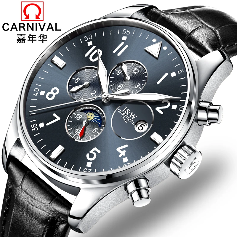 Montre homme automatique orologi uomo automatici carnival, автоматические мужские часы, montre homme